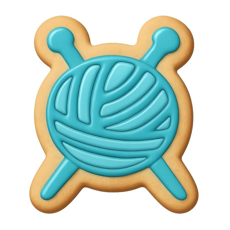 Yarn and Needles Cookie Cutter & Stamp, Fondant & Clay - 4x3.6 gallery