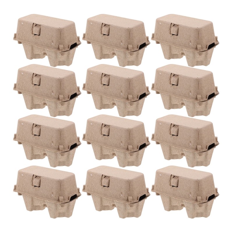12Pcs Egg Carton Paper Pulp Container Egg Box Storage Boxes Bulk Holders Chicken gallery