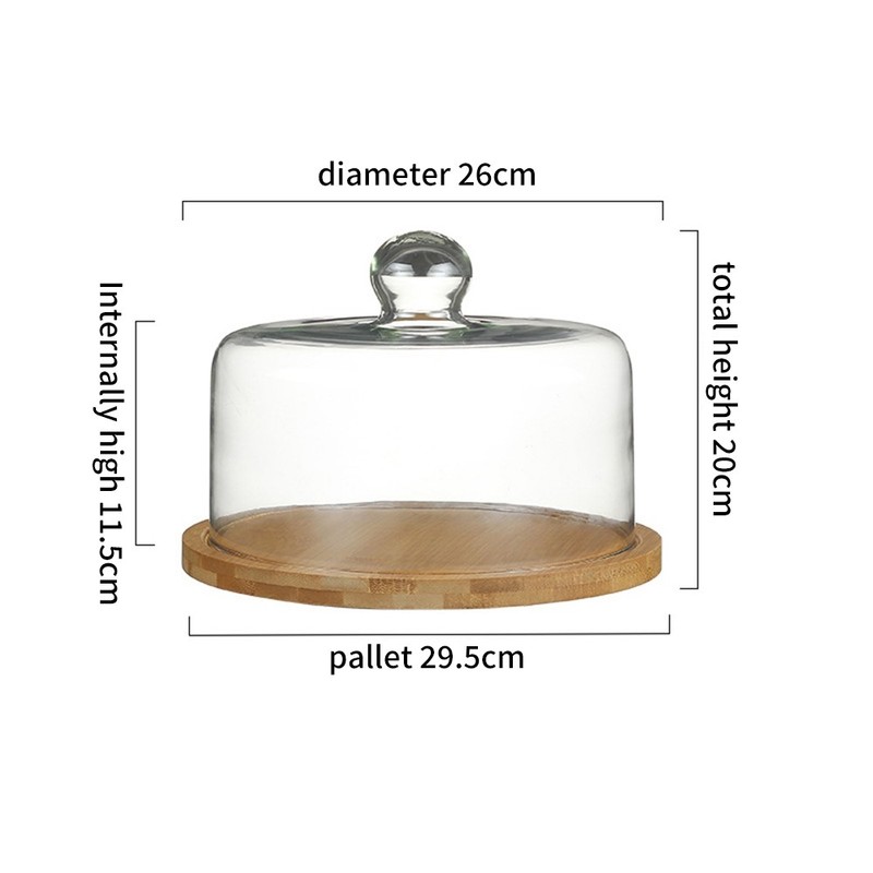 11.61inch Round Cake Dome with Glass Lid, Clear Stand Serving Tray &5466 gallery