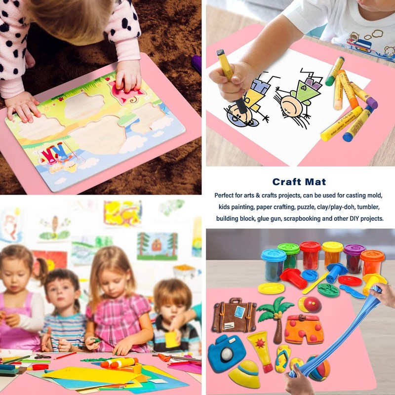 Gartful 23.6 x15.7 inch Resin Silicone Mats, 2pcs - x 15.7 inches, Pink gallery