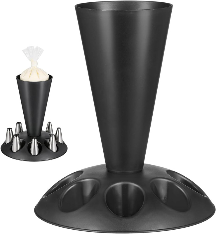 Piping Bag Holder Stand with 8 Slots Nozzle Organizer, Stable Pastry Bag Stand f