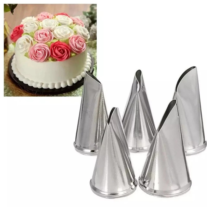 Icing Piping Tip Nozzles Cake Decorating Tools Pastry Flower Petal Set 5 Pcs USA