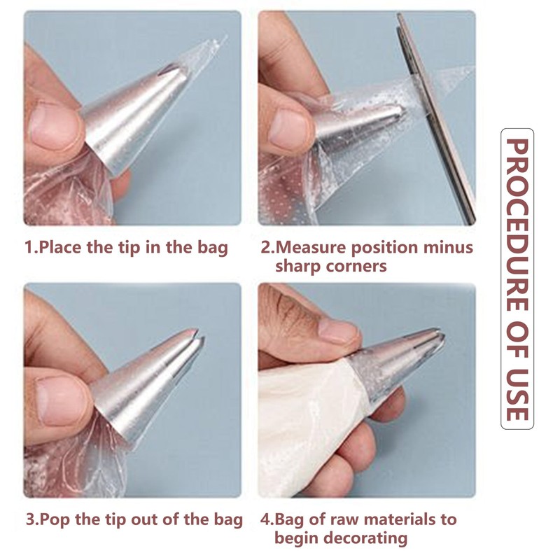 Piping Bags,100 Pieces Anti Burst Bags, 12 Inches, 12 White gallery