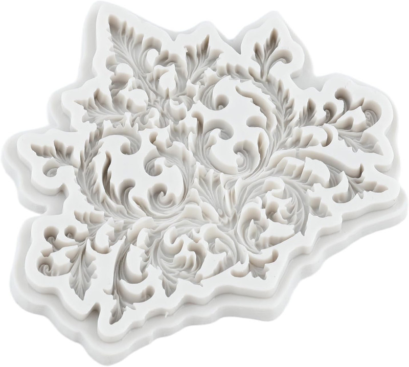 Baroque Style Curlicues Scroll Lace Polymer Clay Mold Scroll Relief Lace Silicon gallery