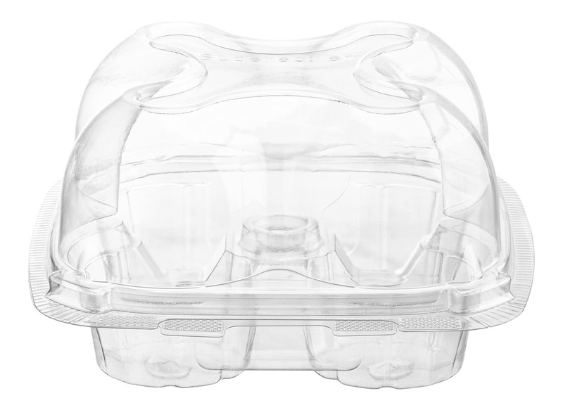 Plastic Cupcake Containers Boxes | 4 Compartment – 50 Pack | Disposable High ... gallery