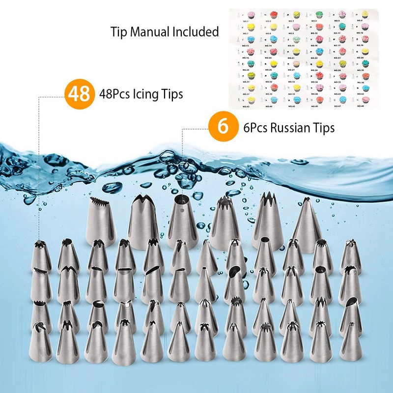 108PCS Cake Decorating Kit with 11" Rotating Cake Turntable Stand Tips Tools gallery
