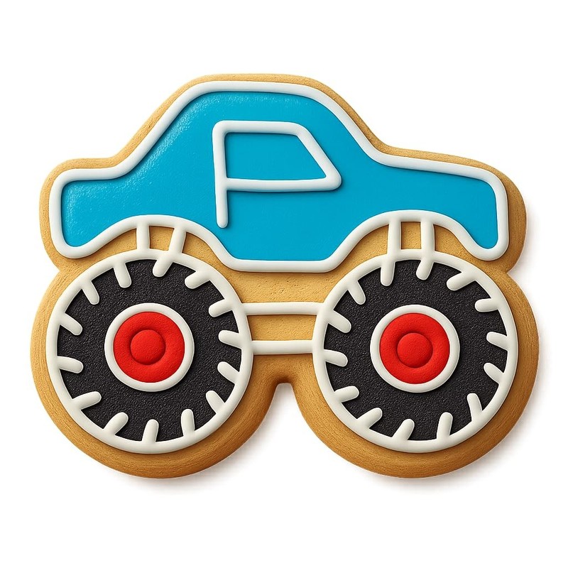 Volcano Drifter Monster Truck Cookie Cutter & Stamp, Fondant & Clay – 4×3.1
