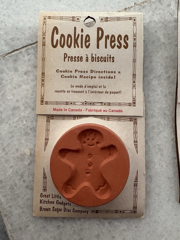 Clay Cookie Press Set: Fairy, Rooster, Apple, Ginger Man + Recipes + Directions gallery