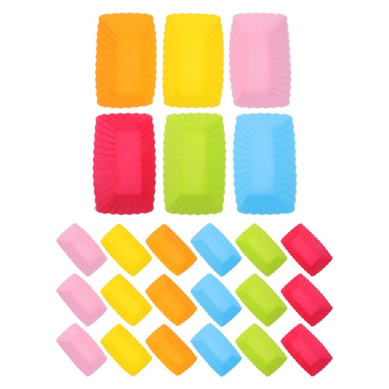 36 Pcs Silicone Muffin Cups Non Stick Flexible Rectangular Cake Molds gallery