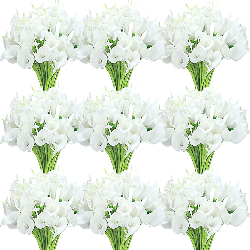 Janinka Artificial Calla Lily Flowers Bulk Realistic Silk Calla Lilies Bouquet