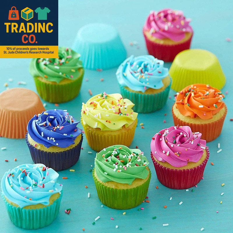 Colored Mini Paper Cupcake Liners Vibrant Muffin Baking Cups 400-Count gallery