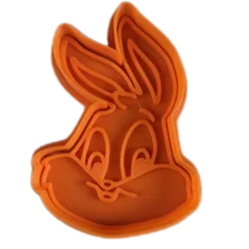 3D Printed Funny Bunny Cartoon Rabbit Head Biscuit for Kids and Cookie Cutter