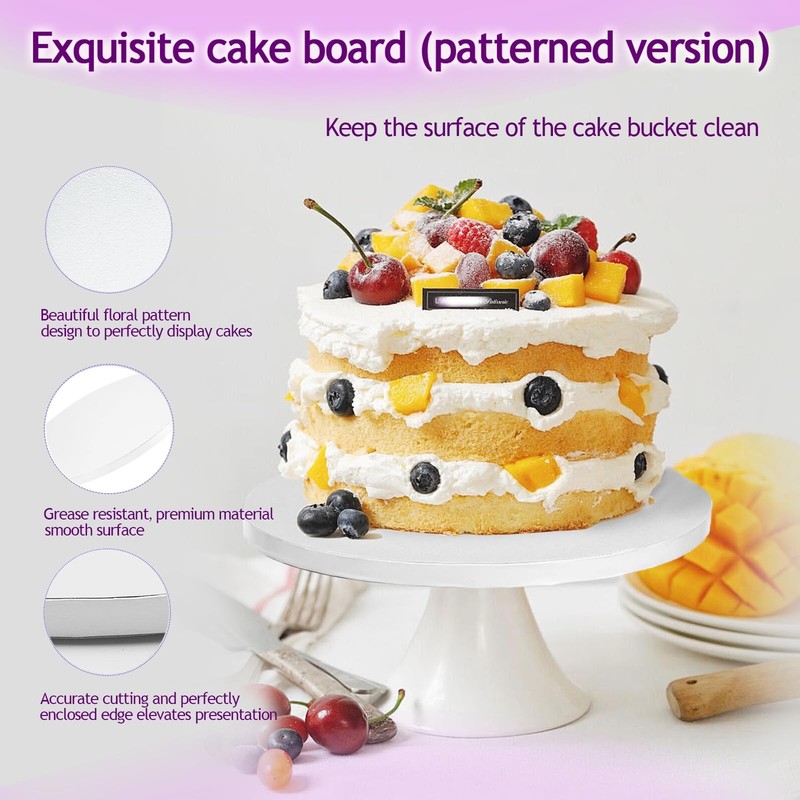 12 PCS 12 Inch Round Cake Drums White 1/2 Thick Bend Resistant Cardboard Base gallery