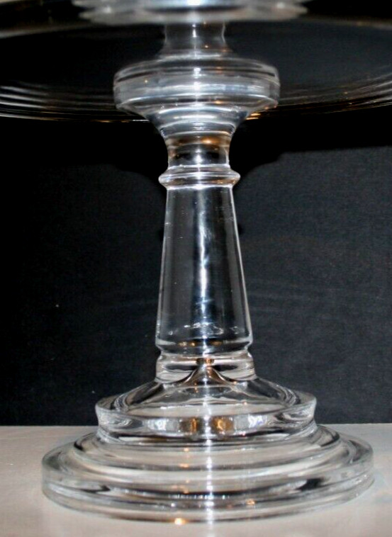 Heavy Solid Clear Glass Classic Art Deco William Sonoma Cake Stand 10" Diameter gallery