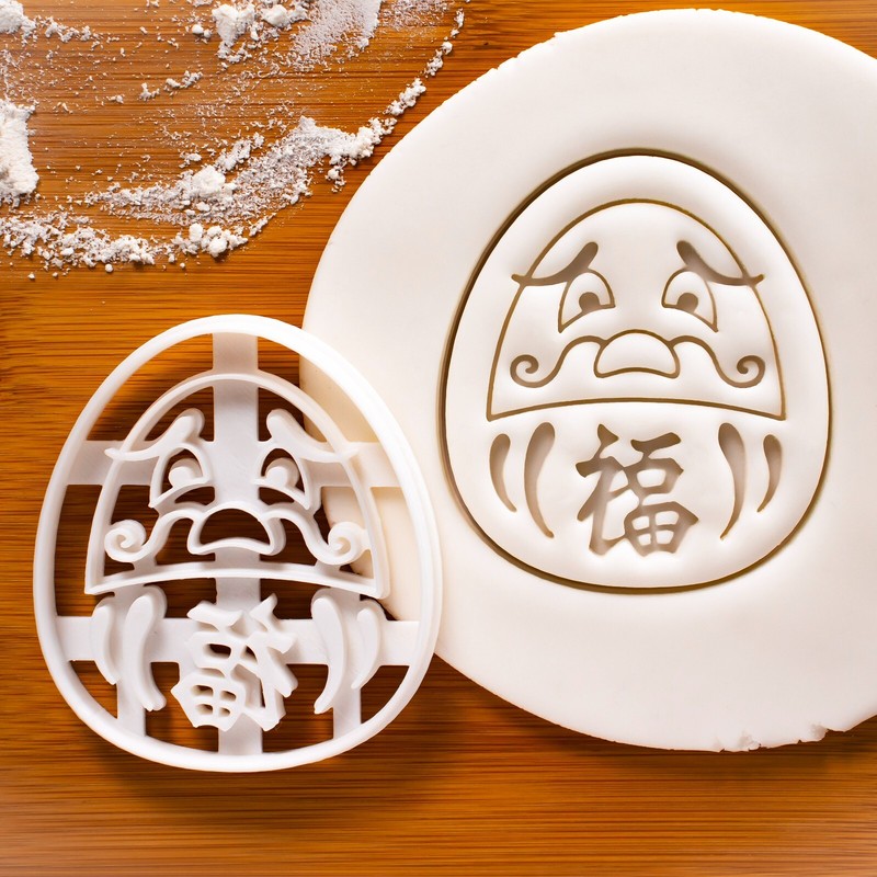 Set of 3 Daruma Doll Cookie Cutters Japanese talisman charm good luck exam test gallery