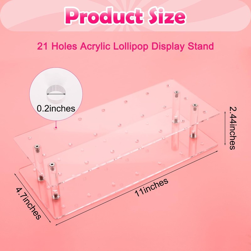 Cake Pop Stand 21 Holes Acrylic Lollipop Holder Clear Cake Pop Holder for Dis... gallery