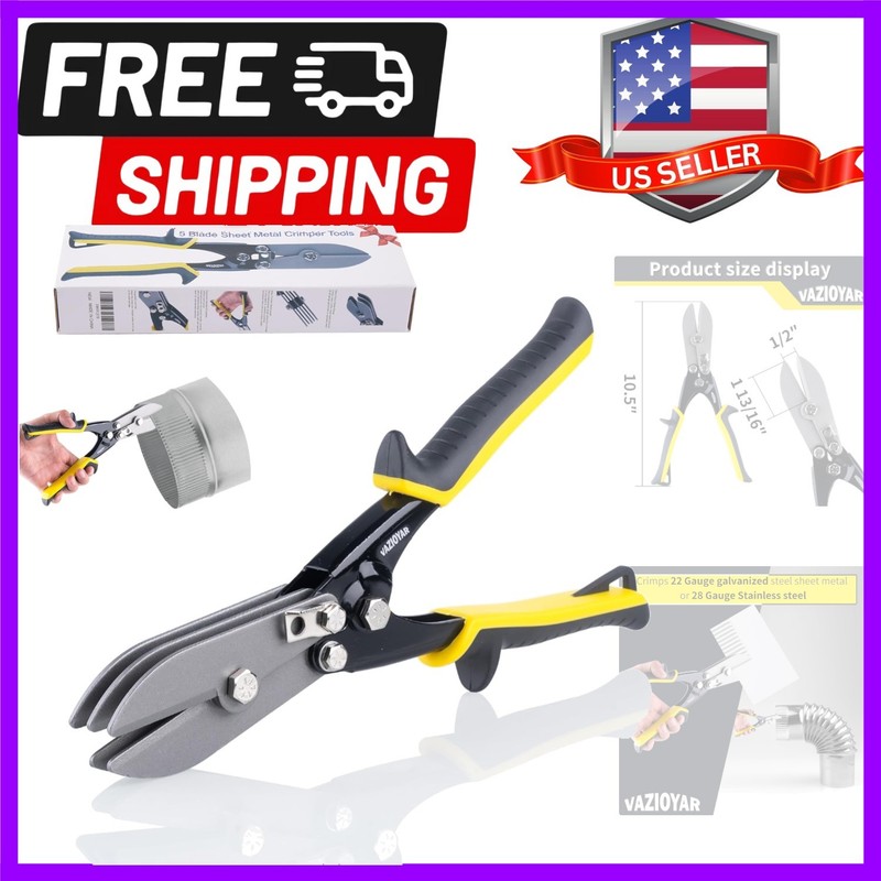 5 Blade Sheet Metal Crimper Tools, Crimps 22 Gauge galvanized steel sheet met…