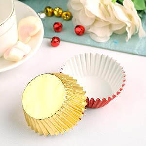 200 Pieces Foil Cupcake Liners Standard Size Metallic Cupcake Liners Paper gallery