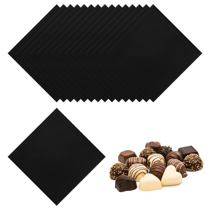 200 Pieces Chocolate Paper 7.87×7.87″ for Cakes, Black