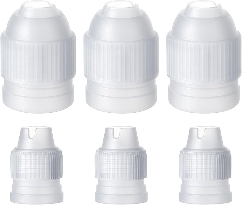 6 Pieces Couplers Piping Bags Two Different Sizes Plastic Couplers of Large Size