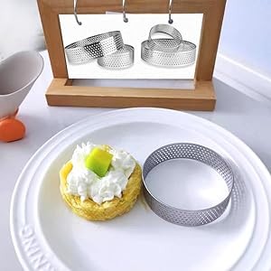 12 Pieces English Muffin Rings - 4+3 ½ Inch Tart Rings, Stainless Steel Rolled gallery