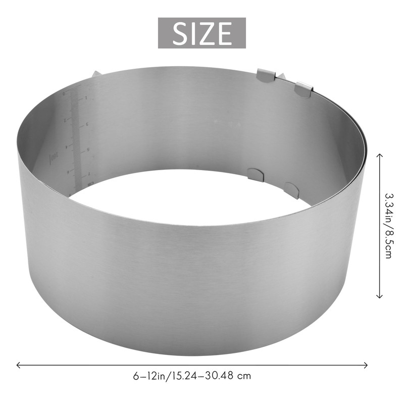 Cake 6 to 12 Inch Adjustable Round Stainless Steel Cake Mousse Mould 6016 gallery