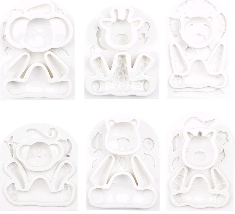 Jungle Animals Fondant Silicone Molds Sugarcraft Cake Decoration 6-count gallery