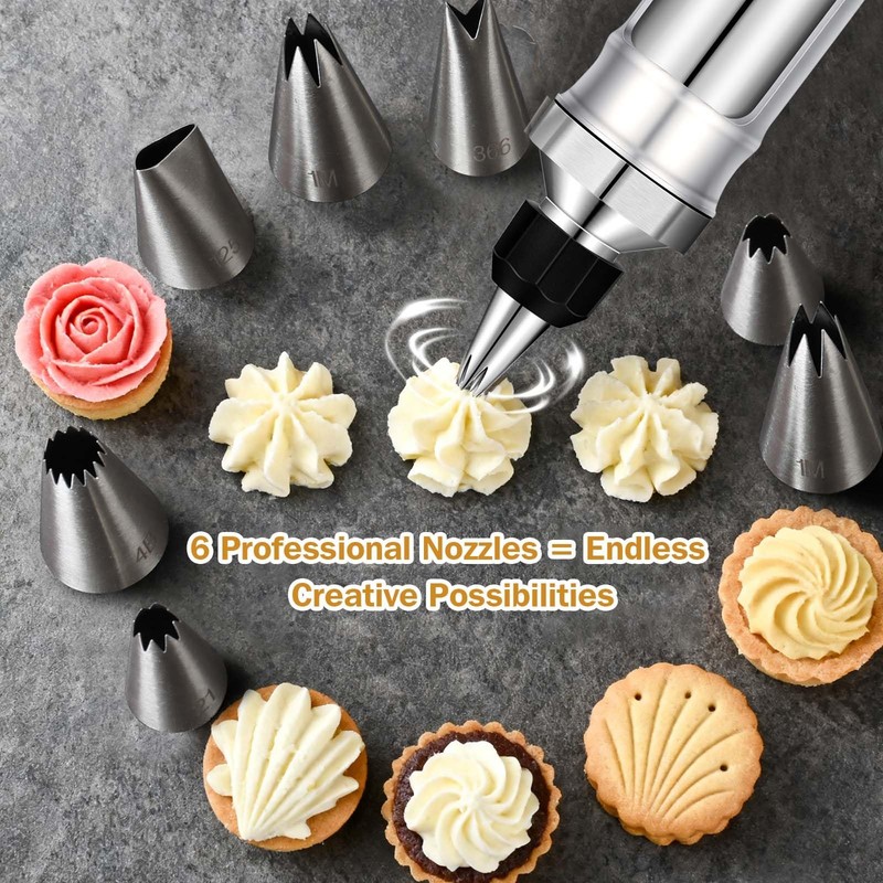 Dessert Decorating Syringe Set, Frosting Piping Kit, Stainless Steels Icing P... gallery