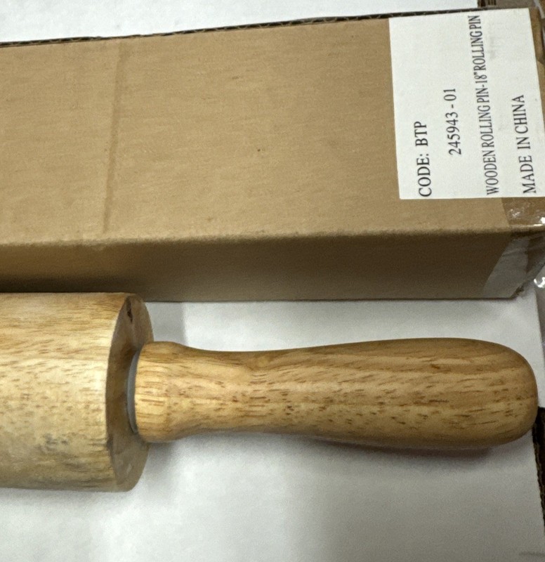 Wooden Rolling Pin 18 Inch with Rotating Ergonomic Handles – New gallery
