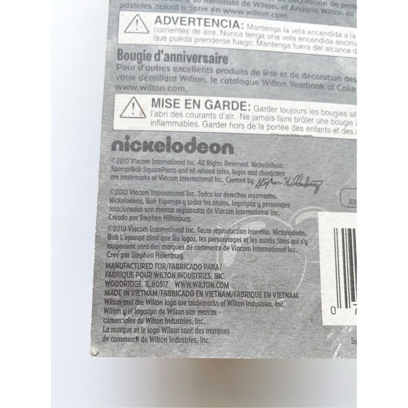 New in Package Y2K Wilton Spongebob Birthday Candle Cake Topper Rare gallery
