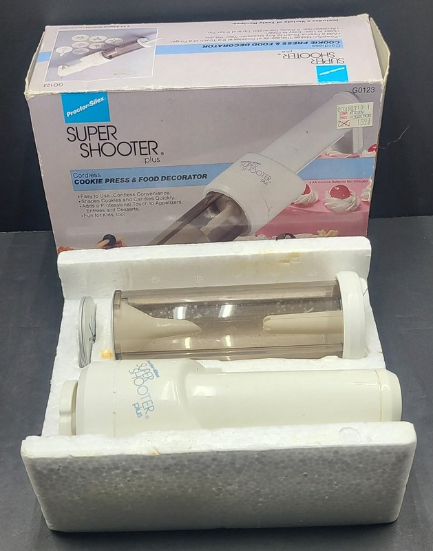 Proctor Silex Super Shooter Plus Cordless Cookie Press & Food Decorator 5 Discs gallery