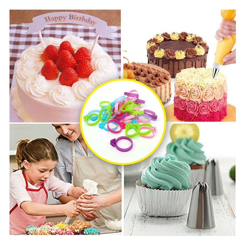 30 PCS Pastry Bag Ties Silicone Icing Piping Bag Clips Reusable 5 Colors Seal gallery