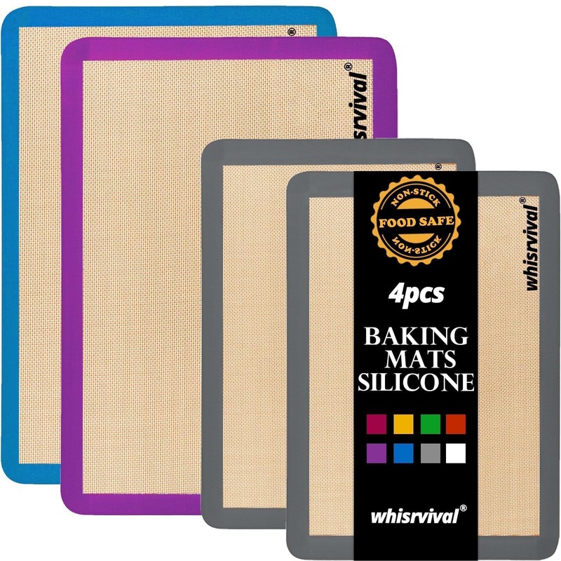 whisrvival 4 Pack 2 Half Sheet & 2 Quarter Sheet, Purple & Blue & Grey