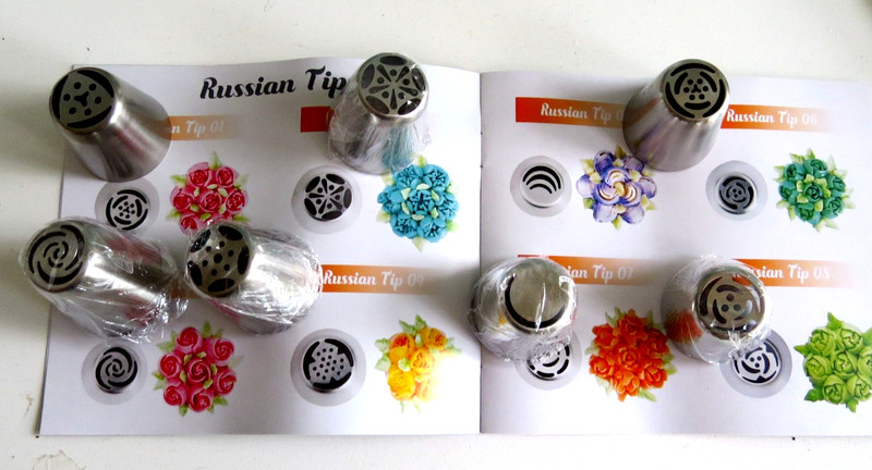 7 NEW Russian Icing Piping Tips Nozzles Cake Pastry Decorating LARGE Tips Only