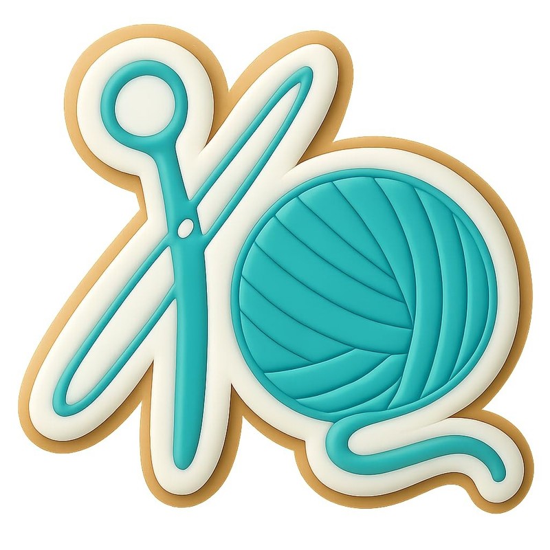 Scissors and Yarn Cookie Cutter & Stamp, Fondant & Clay – 4×3.2