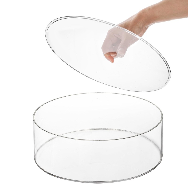 Jucoan 11.8 Inch Clear Acrylic Cake Stand, Round Cylinder Display Riser Desse... gallery