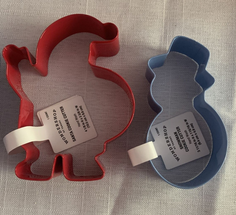 Lot of 3 Wondershop Christmas Cookie Cutters Santa, Snowman,Stocking gallery