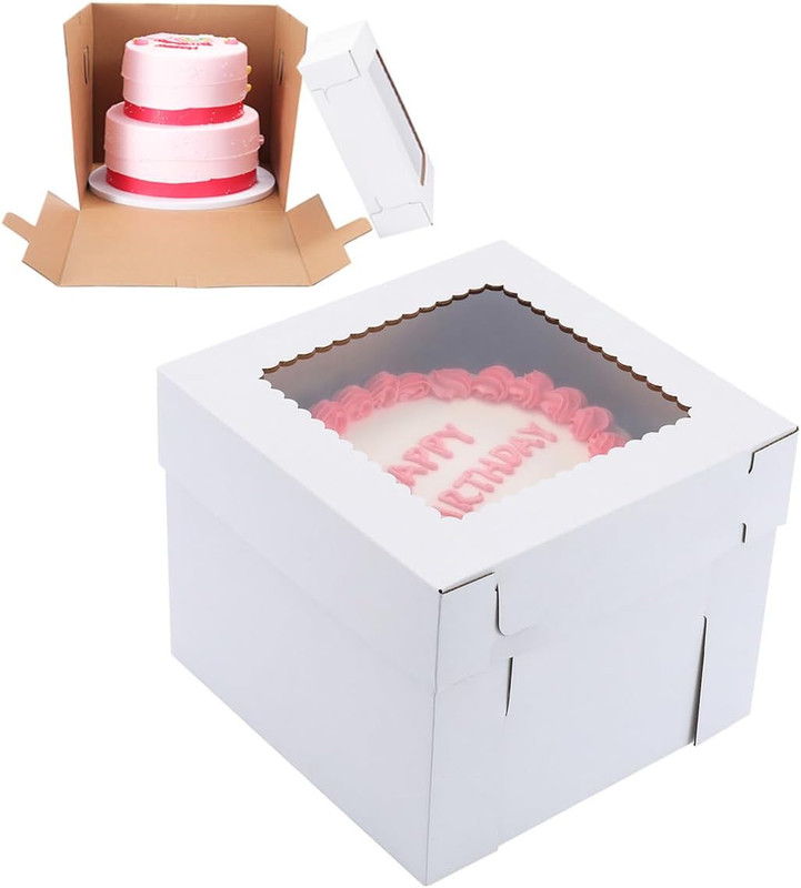 Tall Cake Boxes for Tier Cakes,12x12x10 Inch [10Pack ] Thick Sturdy Bakery Box w