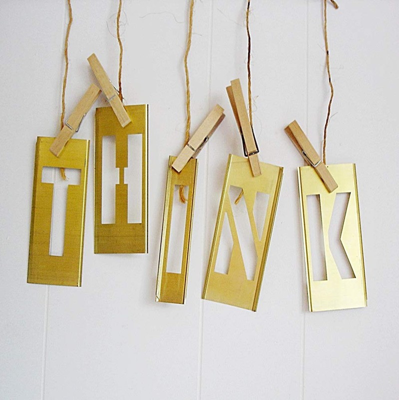 Deezio 1" Brass 46 Pieces Interlocking Stencil Set of Numbers and Letters Kit gallery