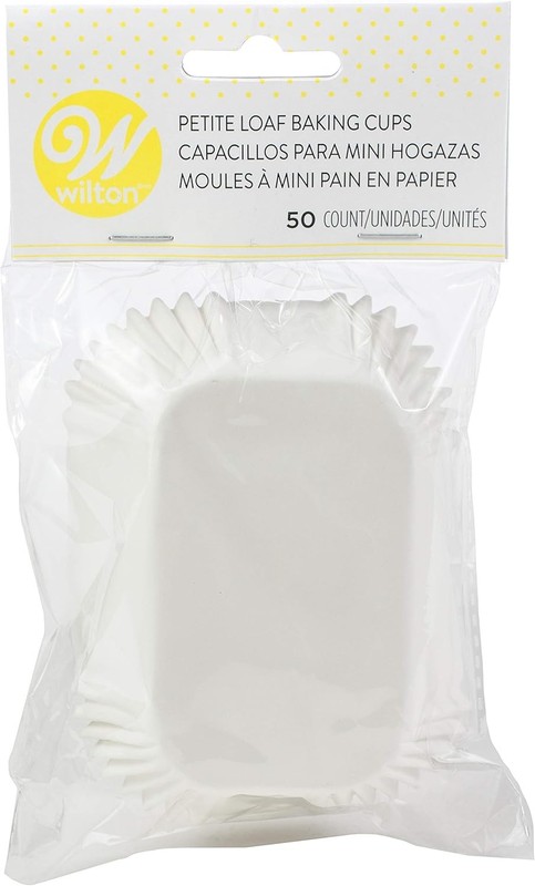 Petite Loaf Cups-White 50/Pkg 1.25″X3.25″