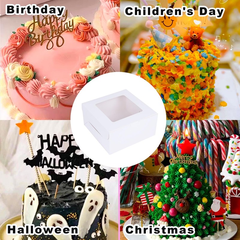 White 10x10x5 Inches Cake Box With Cake Boards 60pcs 30pcs Boxes And 30pcs Boar gallery