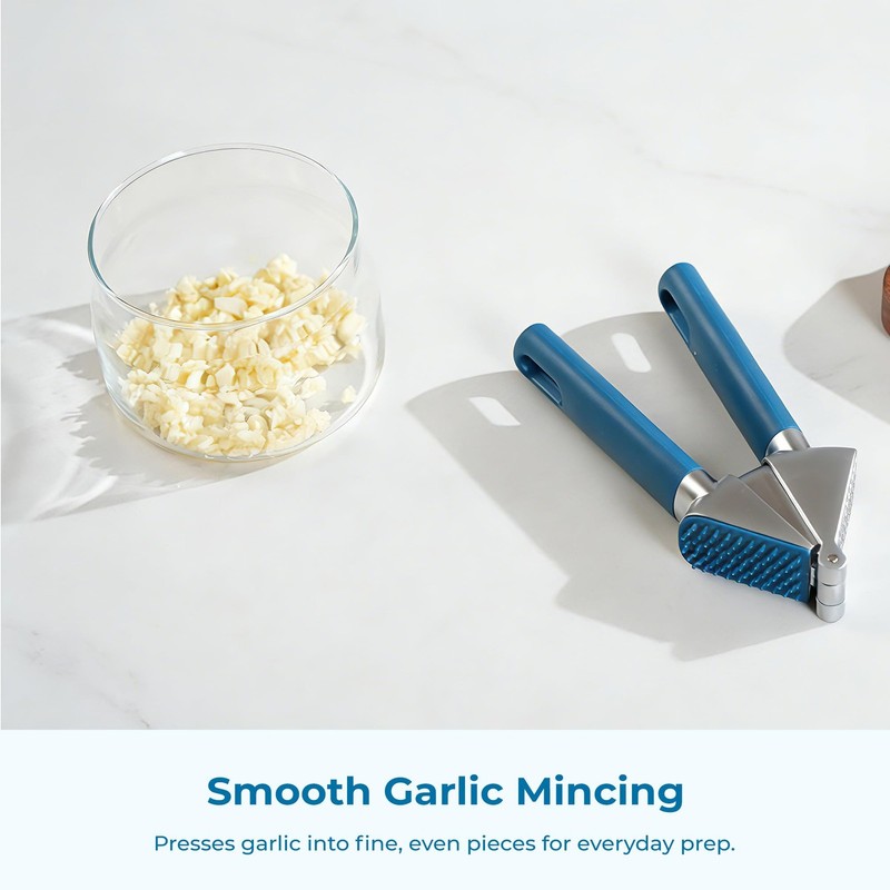 OOU Garlic Press, Stainless Steel Mincer with Premium Zinc small, Blue gallery