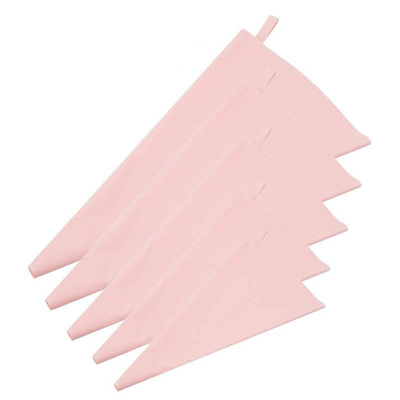 Silicone Pastry Bags, 5 Sizes Reusable Icing Piping Bags Baking Cookie Cake D…