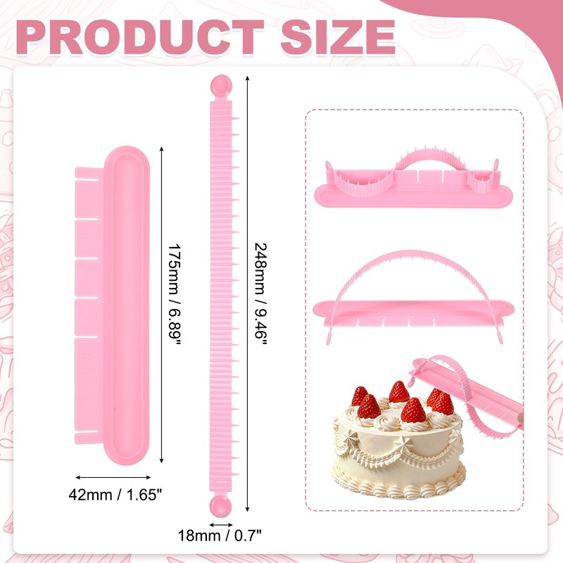 2Pcs Cake Arch Guide Tool, Adjustable Cake Arc Ruler for Baking, Pink gallery