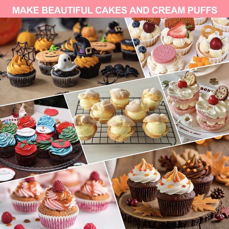 Dessert Decorating Set, Stainless Frosting Piping Kit with 7 Piping Tips & 7 ... gallery