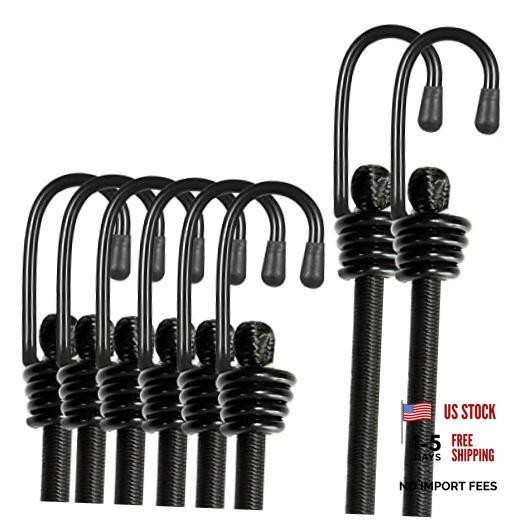 BEXSLE Bungee Cords with Hooks, Heavy 24 inches x 6 pcs + 48 inches x 2 pcs