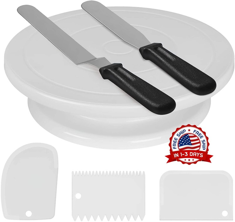 Soporte Para Pasteles Plato Giratorio Para Pastel Rotating Cake Stand Turntable