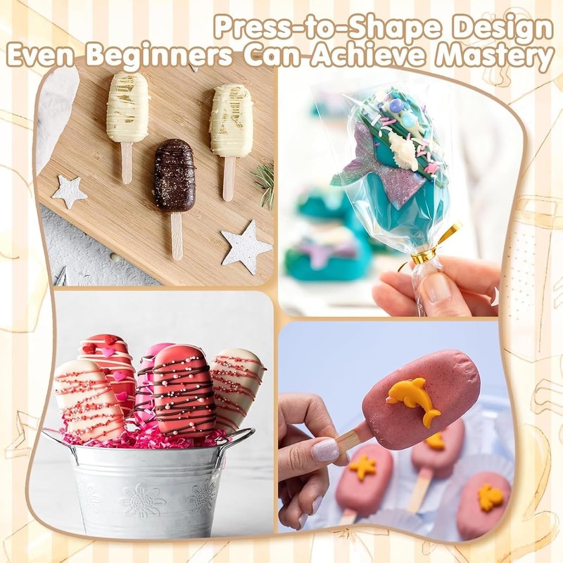 3 Inch Cakesicle Cutter, Cake Pop Mold with 8.7in Tray, Cakesicle Mold with 1... gallery