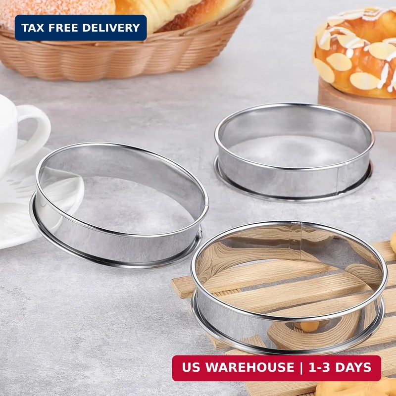 12 Pack 4 Inch Metal English Muffin Rings Double Rolled Nonstick Pastry Ring Mol gallery