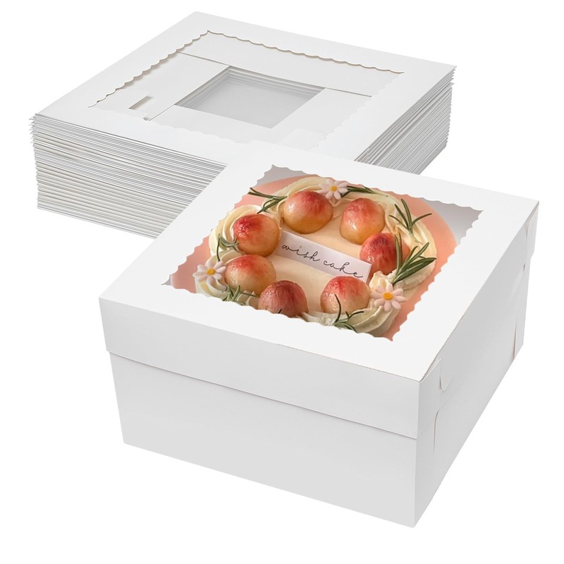 14x14x6 Inch Cake Boxes 10pcs Bakery Boxes for Tier Cakes with Window 14 Inch…